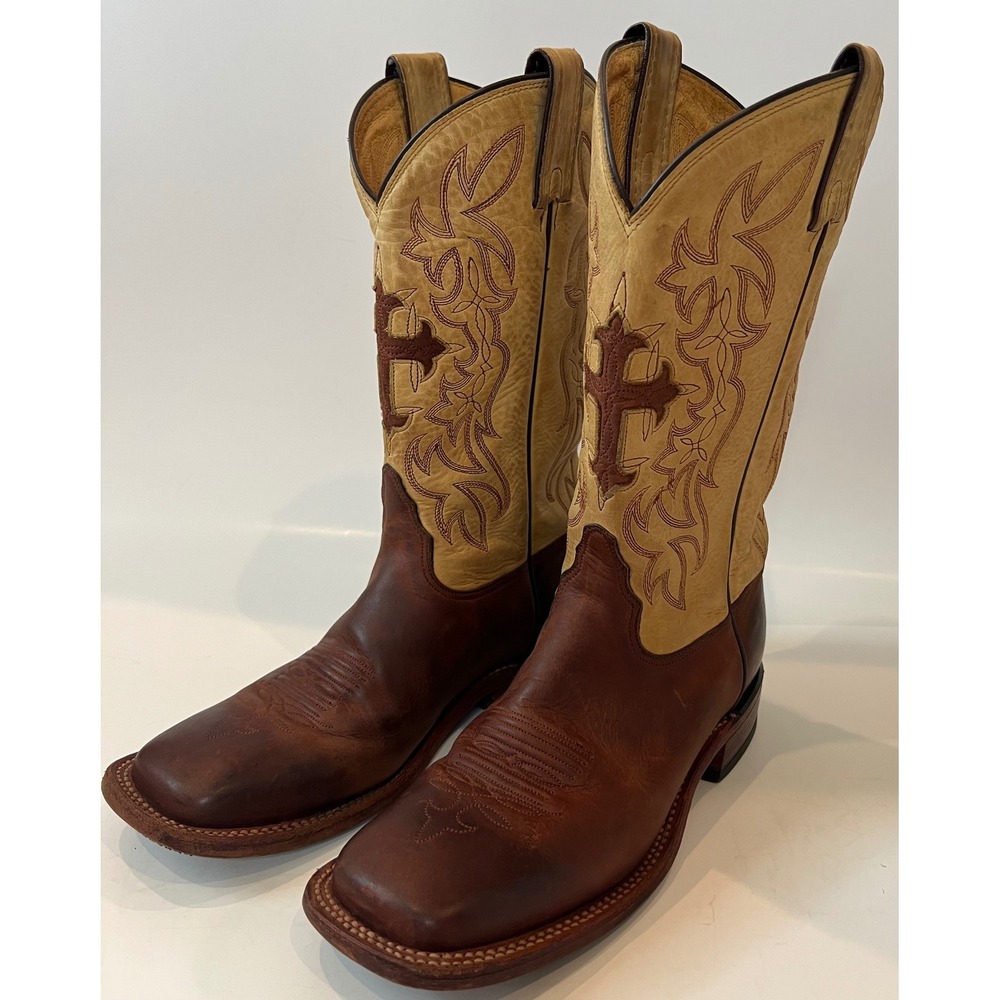 Tony Lama Vintage Women's 6.5B Walnut Sedona Leather Western Boots 1992 TC1003L